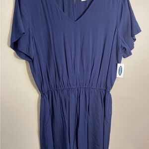 Old Navy Navy Blue V-Neck Romper